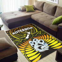 Aotearoa Fern Area Rug New Zealand Hei Tiki Gold Style LT13 - Wonder Print Shop