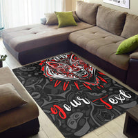 (Custom Personalised) Canada Wolf Area Rug Haida and Maple Leaf LT13 - Wonder Print Shop