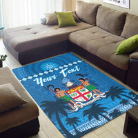 Custom Personalised Bula Fiji Day Area Rug Fijian Tapa with Palm Tree 52nd Anniversary LT13 - Wonder Print Shop