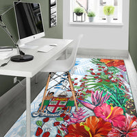 Custom Personalised Fiji Area Rug Proud Fijian Tapa mix Tagimoucia Flowers LT13 - Wonder Print Shop