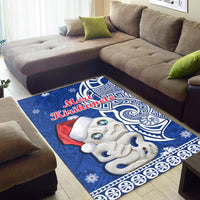 New Zealand Christmas Area Rug Hei Tiki Blue Pohutukawa Meri Kirihimete - Wonder Print Shop