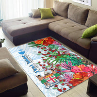 Custom Personalised Fiji Area Rug Proud Fijian Tapa mix Tagimoucia Flowers LT13 - Wonder Print Shop