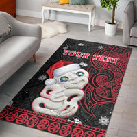 Custom Personalised New Zealand Christmas Area Rug Hei Tiki Red Pohutukawa Meri Kirihimete - Wonder Print Shop