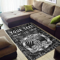 (Custom Personalised) Viking Area Rug Style Runes and Mjolnir LT13 - Wonder Print Shop