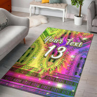 (Custom Text and Number) Africa Tie Dye Area Rug Special Dashiki Pattern LT13 - Wonder Print Shop