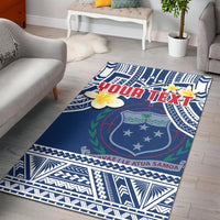 Custom Personalised Samoa Area Rug Samoan Plumeria Flowers Mix Polynesian Pattern - Wonder Print Shop