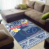 Custom Personalised Samoa Area Rug Samoan Plumeria Flowers Mix Polynesian Pattern - Wonder Print Shop