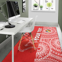 Custom Personalised Tonga Area Rug Tongan Coat Of Arms Ngatu Pattern - Wonder Print Shop