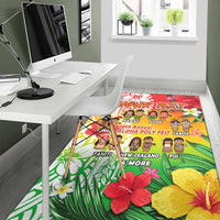 Custom Personalised Aloha Poly Fest Area Rug Polynesian Pattern With Tropical Flowers - Wonder Print Shop