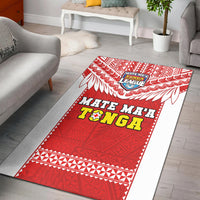 Tonga Rugby Area Rug Mate Maa Tonga Pacific Ngatu White - Wonder Print Shop