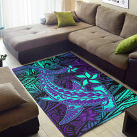 Polynesian Area Rug Purple Paradise Hawaiian Tribal Hammerhead Shark - Wonder Print Shop