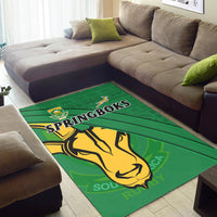 South Africa Rugby Area Rug Bokke Springbok With African Pattern Stronger Together - Wonder Print Shop