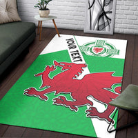 (Custom Personalised) Wales Football Area Rug Come On Welsh Dragons With Celtic Knot Pattern - Wonder Print Shop