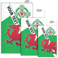 (Custom Personalised) Wales Football Area Rug Come On Welsh Dragons With Celtic Knot Pattern - Wonder Print Shop