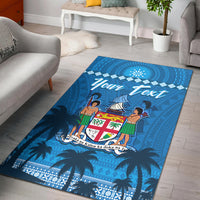 Custom Personalised Bula Fiji Day Area Rug Fijian Tapa with Palm Tree 52nd Anniversary LT13 - Wonder Print Shop
