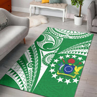 Cook Islands Tatau Area Rug Symbolize Passion Stars Version Green LT13 - Wonder Print Shop