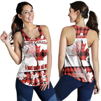 Canada Hockey Women Racerback Tank - Maple Leaf Tartan - Wonder Print Shop