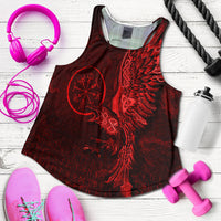Viking Clothing Vegvisir With Raven Viking Compass Women's Racerback Tank Red Version RLT12 - Wonder Print Shop