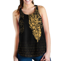 Viking Clothing Viking Compass Vegvisir Tattoo Gold Version Women's Racerback Tank RLT12 - Wonder Print Shop