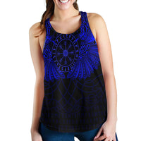 Viking Clothing Viking Odin's Celtic Two Ravens Blue Version Women's Racerback Tank RLT12 - Wonder Print Shop