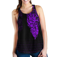 Viking Clothing Viking Compass Vegvisir Tattoo Purple Version Women's Racerback Tank RLT12 - Wonder Print Shop