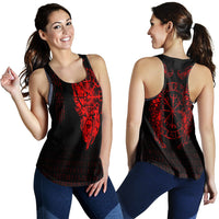 Viking Clothing Viking Compass Vegvisir Tattoo Red Version Women's Racerback Tank RLT12 - Wonder Print Shop