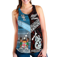 New Zealand Maori Aotearoa Fiji Tapa Together Women Racerback Tank Red LT8 - Wonder Print Shop