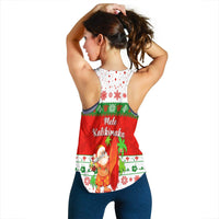 Hawaii Christmas Women Racerback Tank Santa Claus Surfing Simple Style - White LT8 - Wonder Print Shop