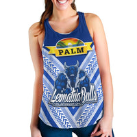 Mate Ma'a Tonga Women Racerback Tank Leimatu'a Bulls Creative Style Blue LT8 - Wonder Print Shop