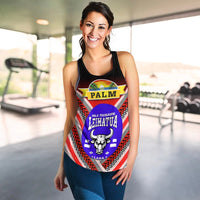 Mate Ma'a Tonga Women Racerback Tank Leimatu'a Bulls Creative Style Red NO.1 LT8 - Wonder Print Shop