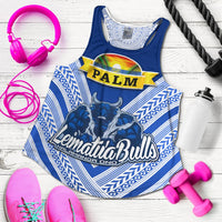 Mate Ma'a Tonga Women Racerback Tank Leimatu'a Bulls Creative Style Blue LT8 - Wonder Print Shop