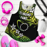 TE INUINU FAMZ Cook Islands Rugby Women Racerback Tank Unique Vibes Green LT8 - Wonder Print Shop