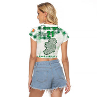 (Custom Personalised And Number) Ireland Cross Cricket Team Cropped T Shirt Celtic Irish Green Pattern Unique - Wonder Print Shop