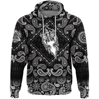 Viking Hoodie Raven Art Inspired Moves Drawn As A with Bandana Paisley Style RLT12 - Wonder Print Shop