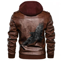 Viking Raven Bird In Flight Leather Jacket RLT12 - Wonder Print Shop