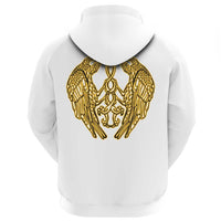 Viking Clothing Viking Raven Catching Sun Reflection Celtic Knot Black and White Hoodie RLT12 - Wonder Print Shop