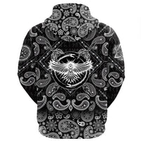 Viking Hoodie Raven With Open Wings Sacred Sign Of Viking with Bandana Paisley Style RLT12 - Wonder Print Shop