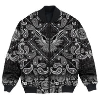 Viking Bomber Jacket Raven With Open Wings with Bandana Paisley Style RLT12 - Wonder Print Shop