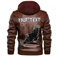 (Custom) Wonder Print Shop - Raven Bird In Flight Leather Jacket RLT12 - Wonder Print Shop