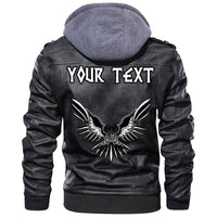 (Custom) Wonder Print Shop - Raven With Open Wings Leather Jacket RLT12 - Wonder Print Shop