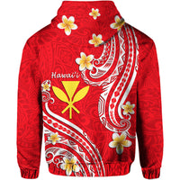 Hawaii Hoodie Red Polynesian Line Style - Wonder Print Shop
