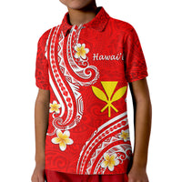 Hawaii Polo Shirt Red Polynesian Line Style - Wonder Print Shop
