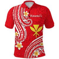 Hawaii Polo Shirt Red Polynesian Line Style - Wonder Print Shop
