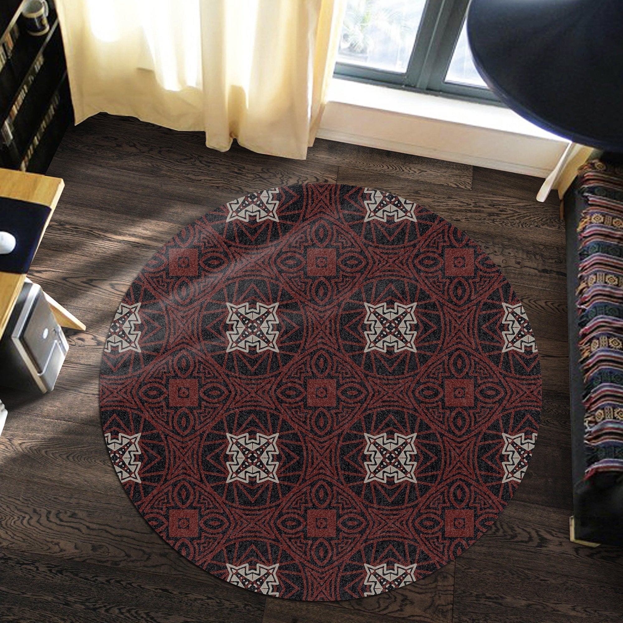 african-carpet-red-circle-kitenge-round-carpet