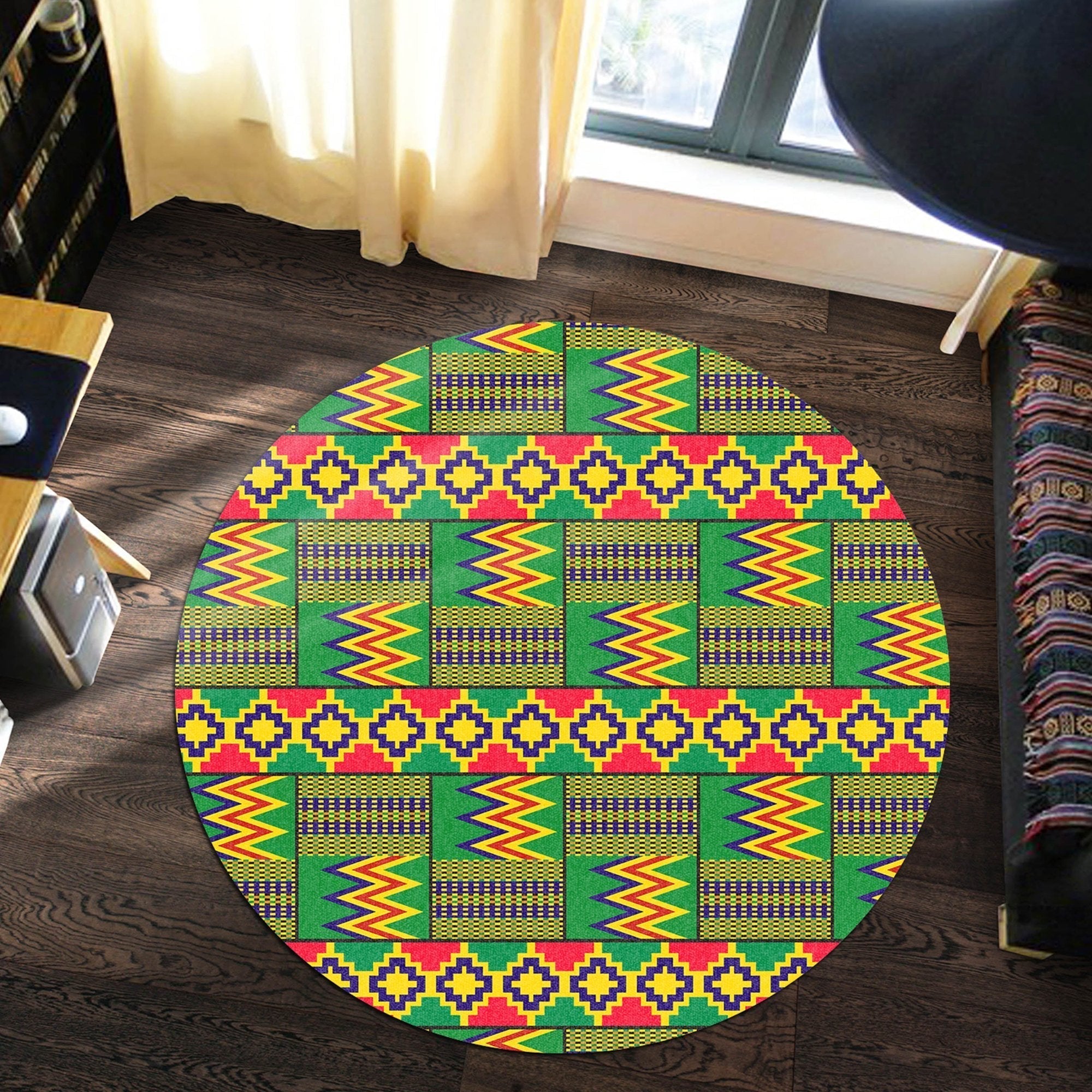 african-carpet-reggae-golden-kente-round-carpet