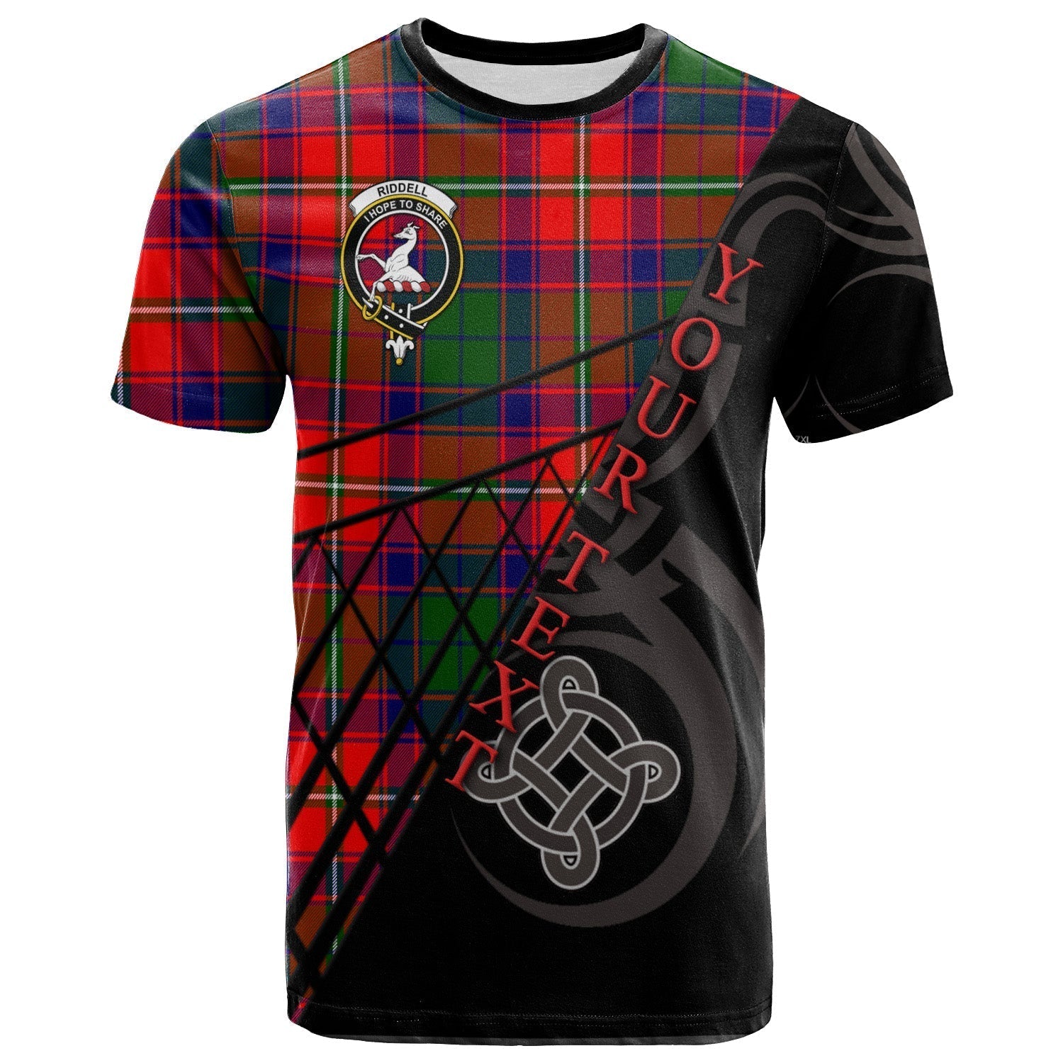 scottish-riddell-clan-crest-tartan-pattern-celtic-t-shirt