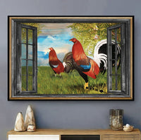 rooster-window-blue-sky-horizontal-poster