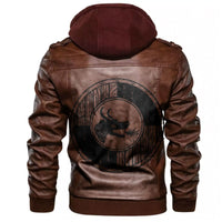 Viking Round Wooden Shield With A Dragon Head Leather Jacket RLT12 - Wonder Print Shop
