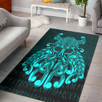Viking Area Rug Vikings Odin Valhalla Cyan Version Area Rug RLT12 - Wonder Print Shop