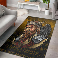 Viking Area Rug Viking Warrior Odin Valhalla Raven Area Rug RLT12 - Wonder Print Shop